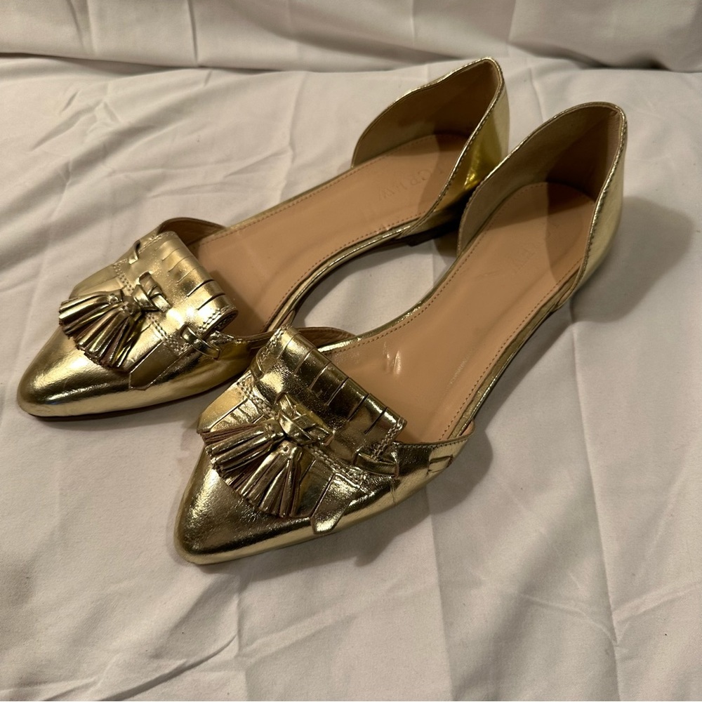 JCrew Gold Flats